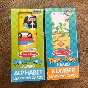Melissa & Doug Poke-a-Dot Jumbo Alphabet & Number Cards - Yellow & Blue